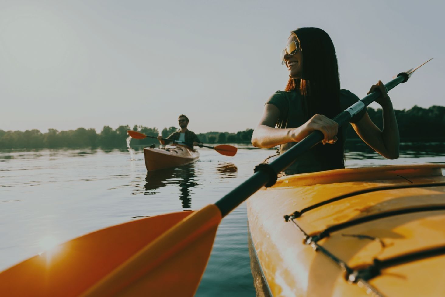 Two People Kayaking