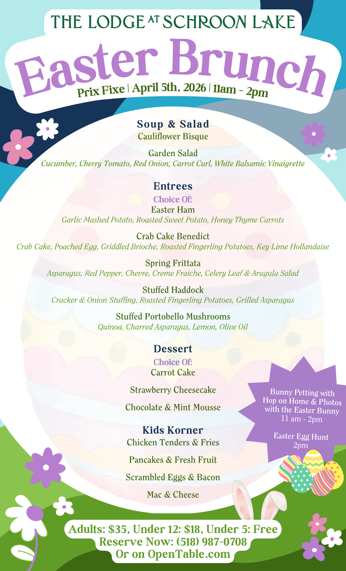 Easter Brunch at The Lodge at Schroon Lake 2026