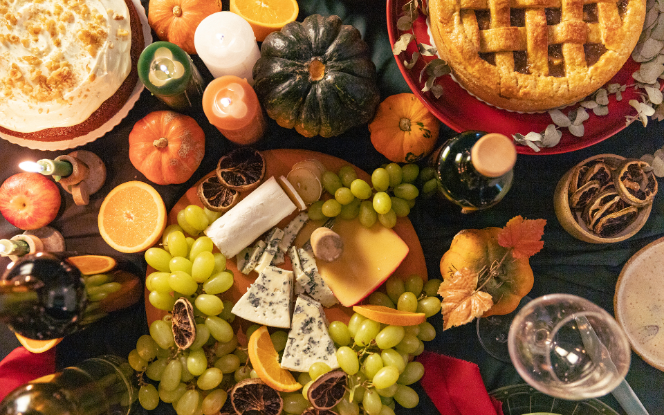 Thanksgiving Spread on table