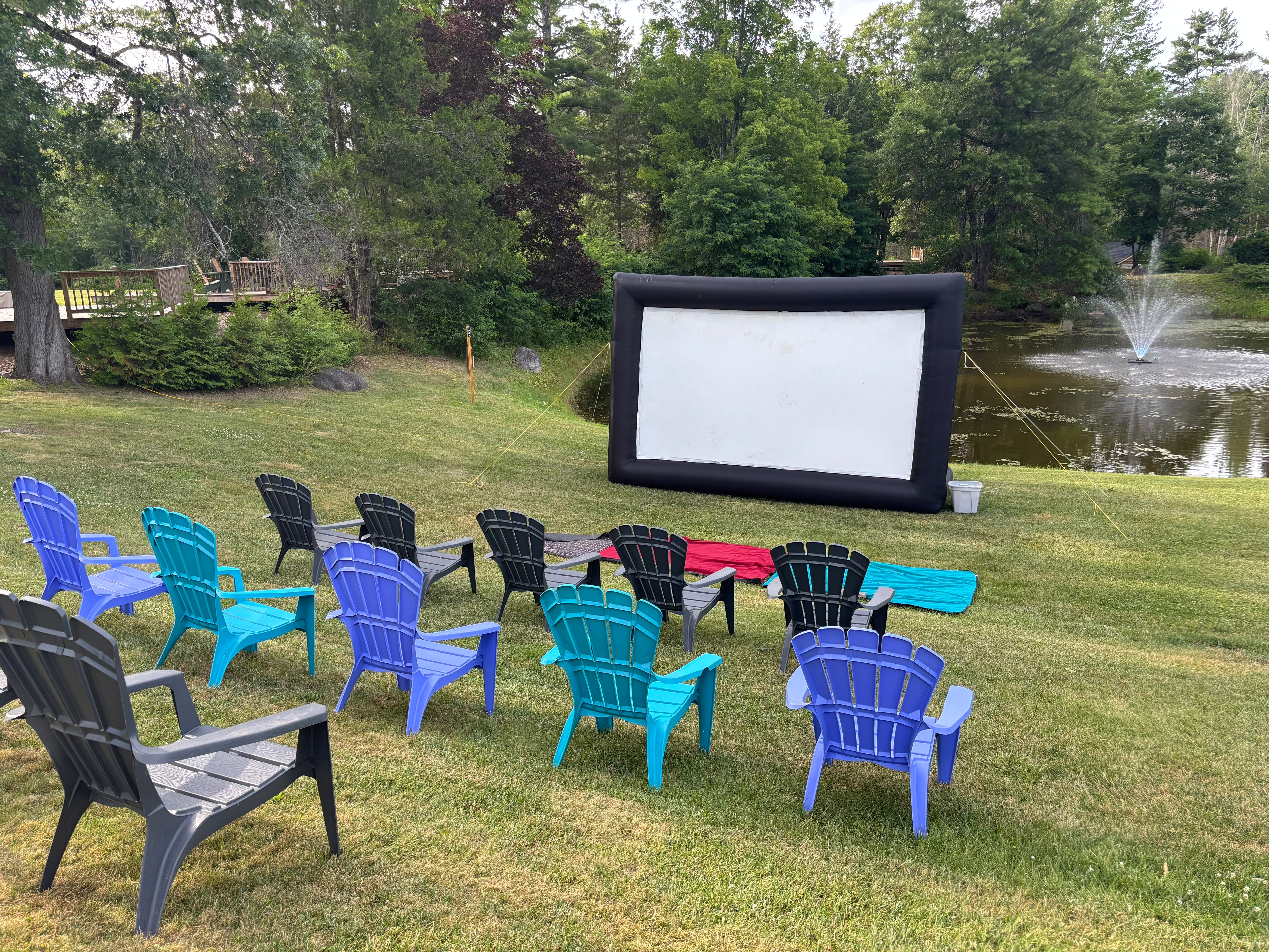 Outdoor Movie Night set-up