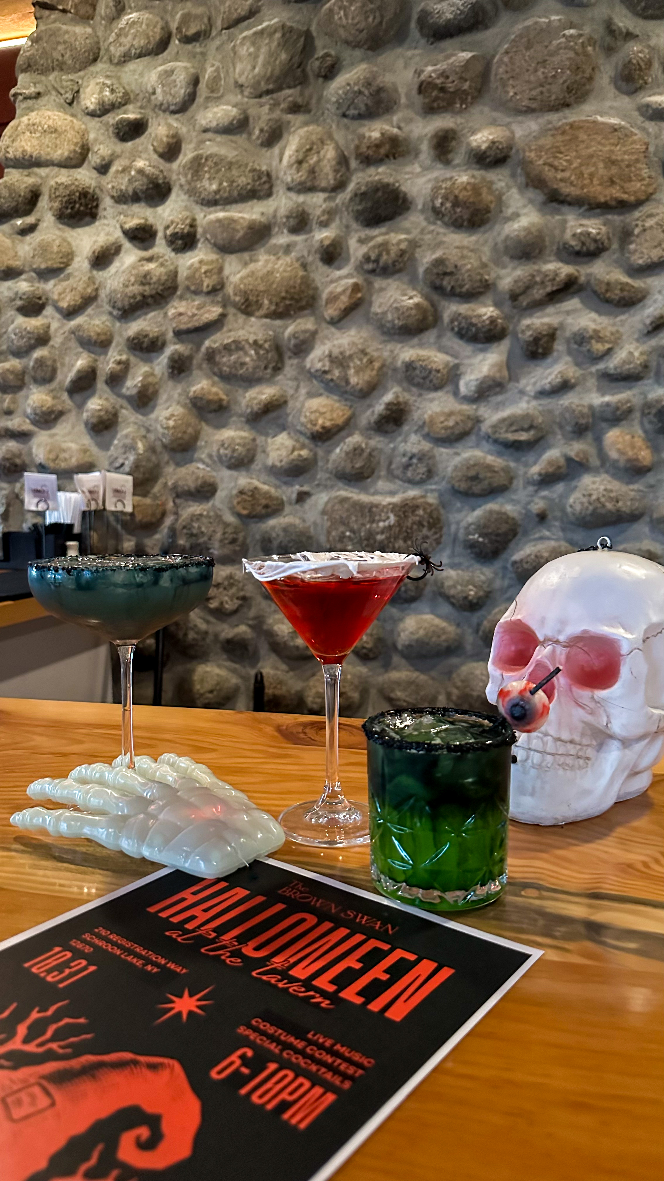 Halloween drinks on the bar