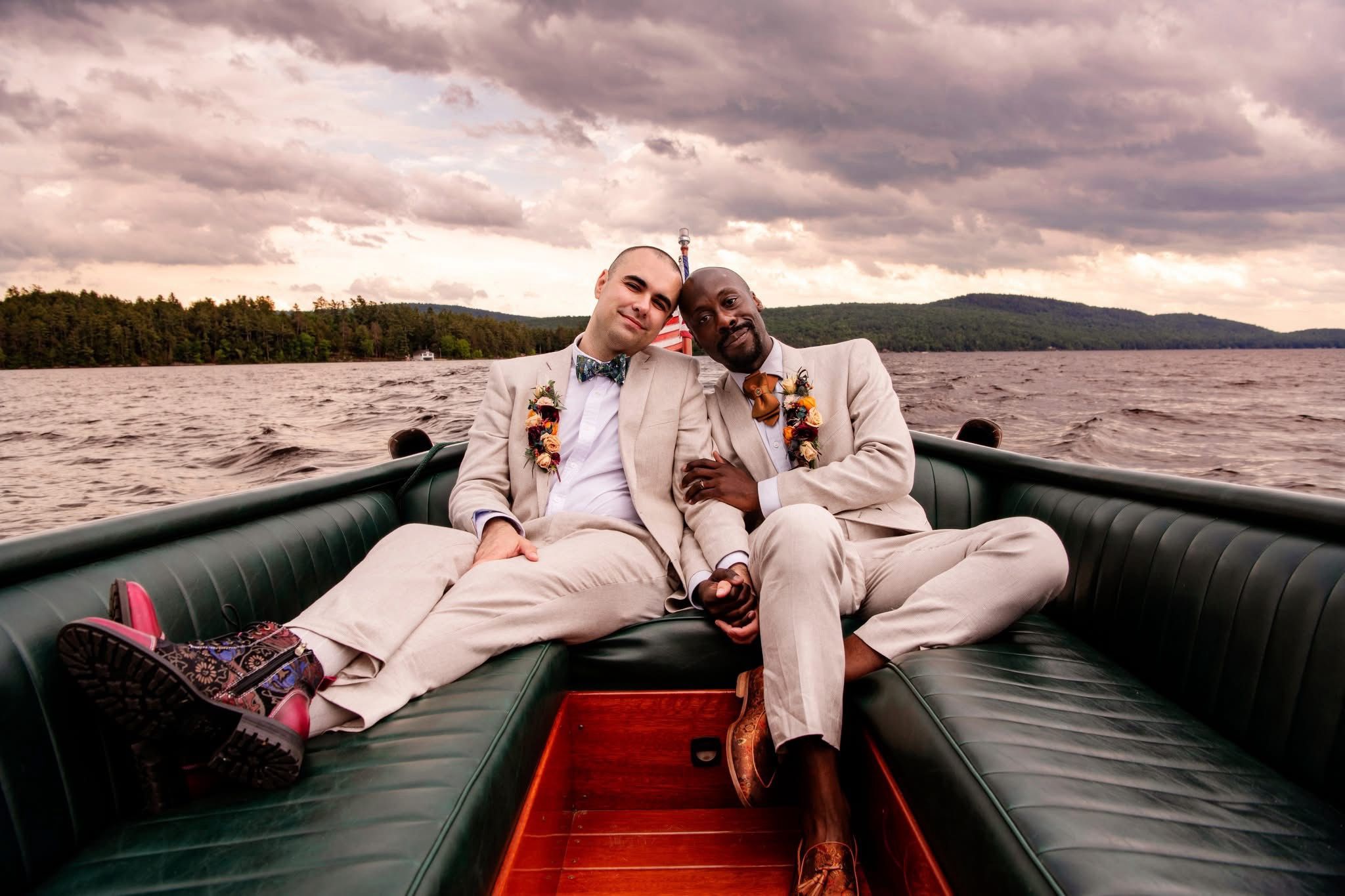 Grooms On Boat Ride By Segal Photography
