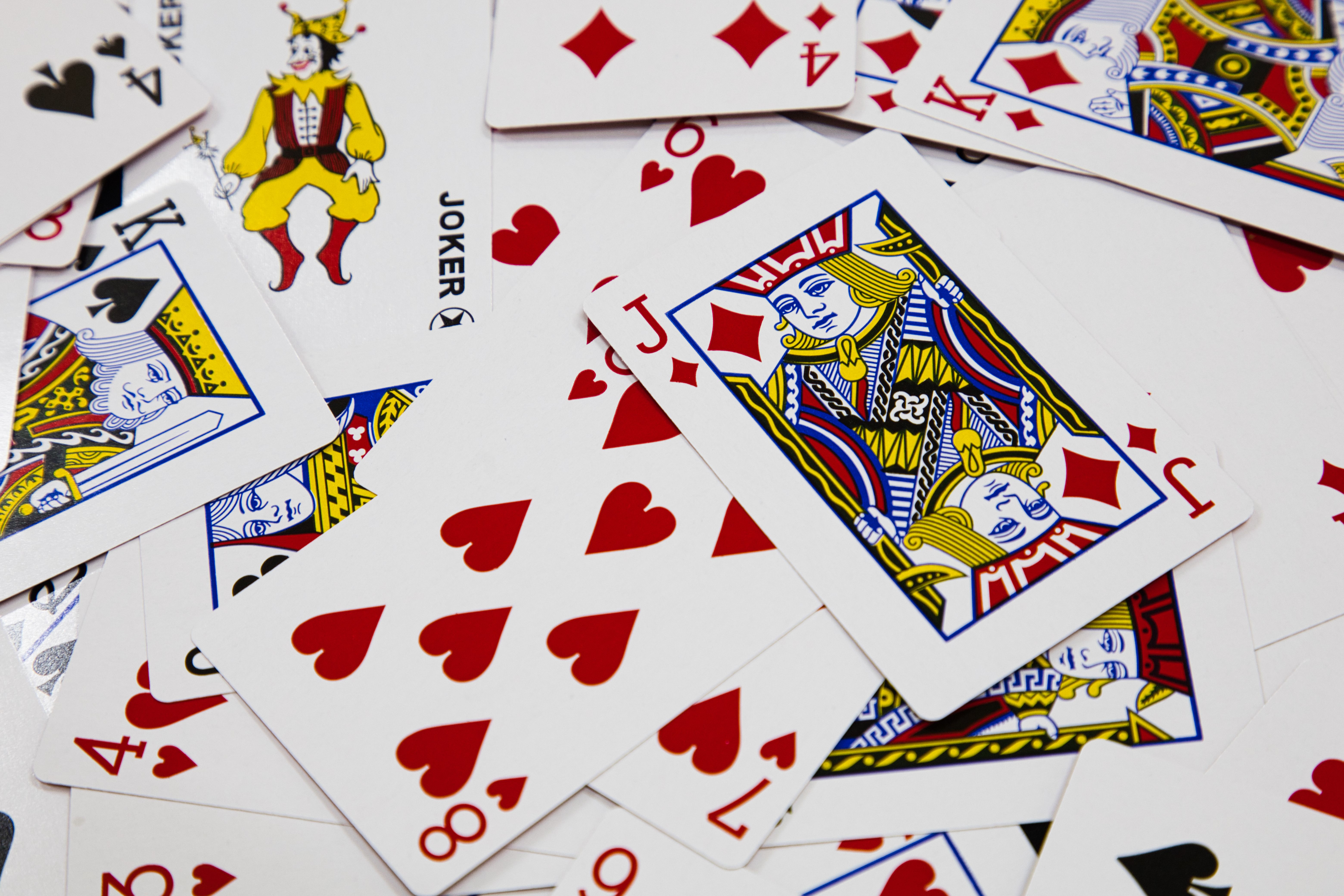Deck of cards in a pile