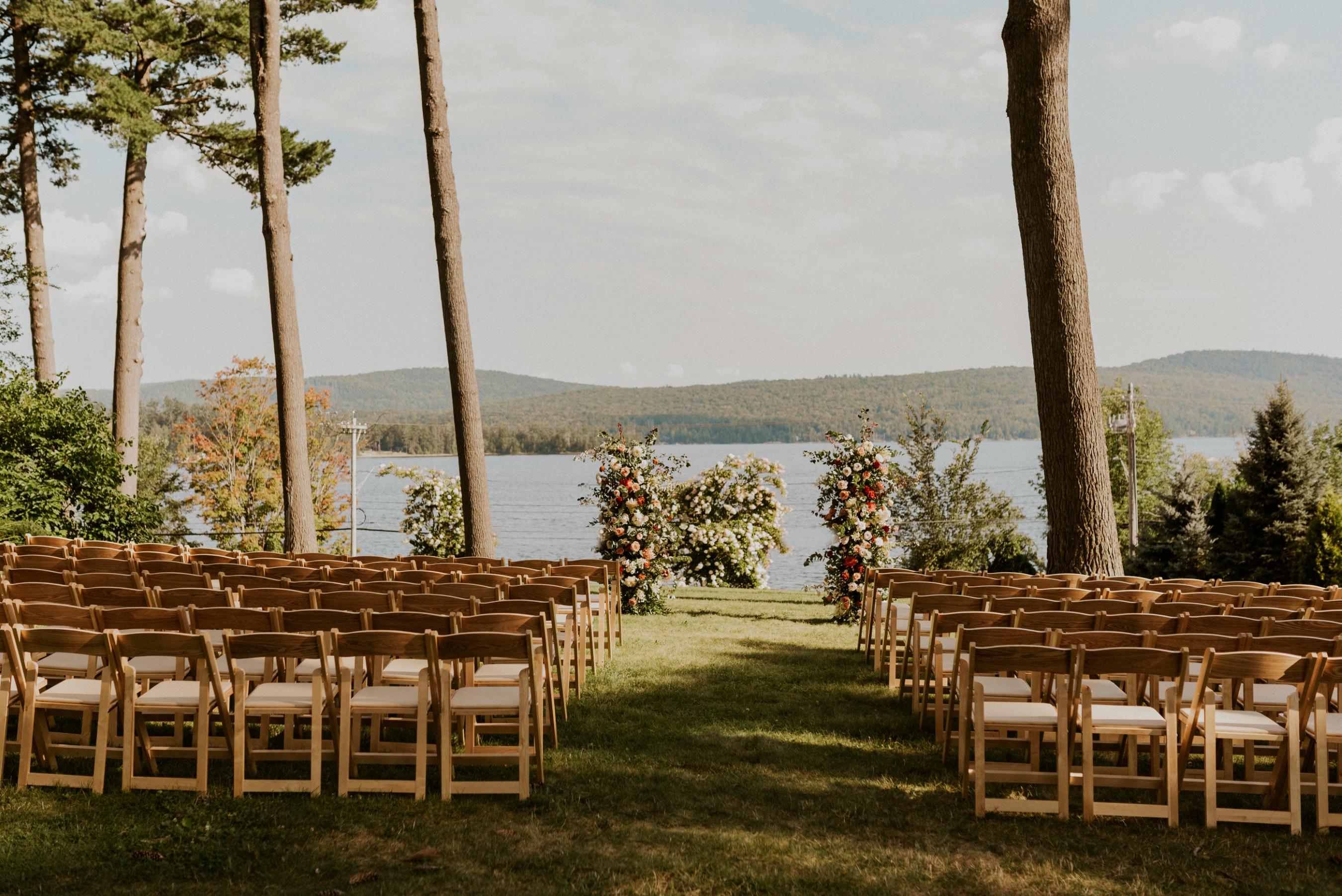 The Lakeview Lawn set up for a wedding