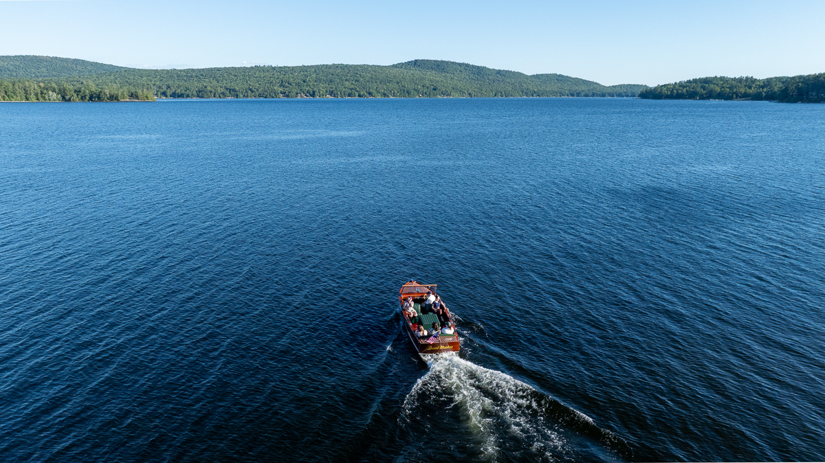 Vintage Chris Craft Wooden Boat Tour on Schroon Lake Adirondacks