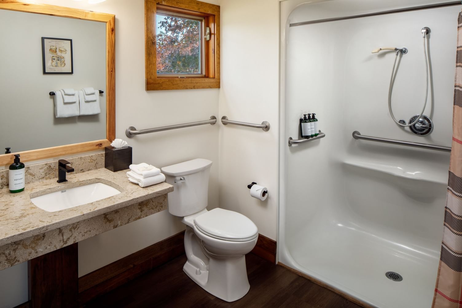 Two Bedroom Lakeview Chalet Acessible Bathroom